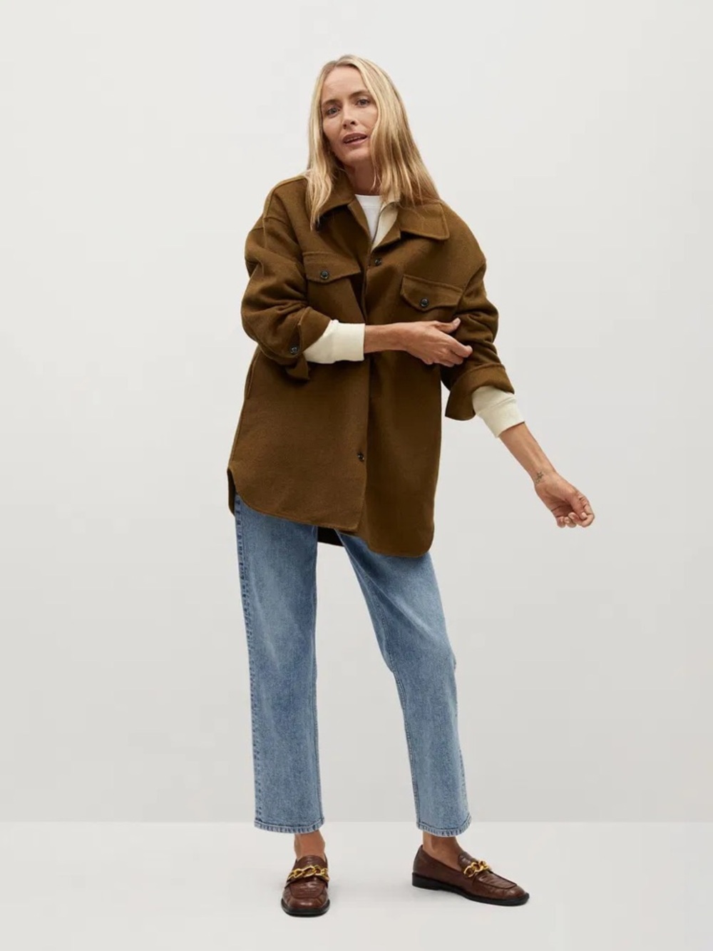 Mango Oversized Wool Jacket - Size S